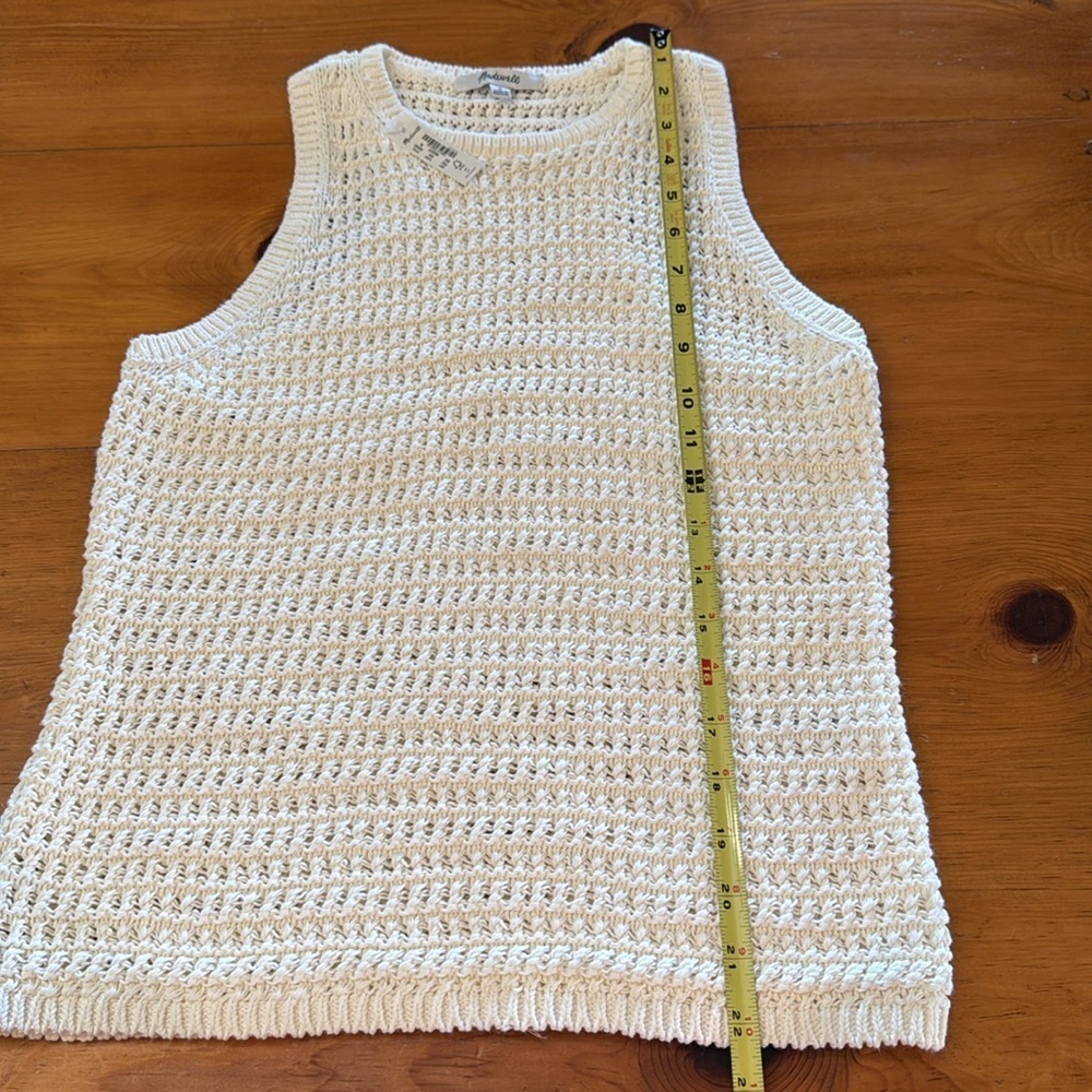 Cream Crochet Knit Tank NWT - Picture 12 of 13